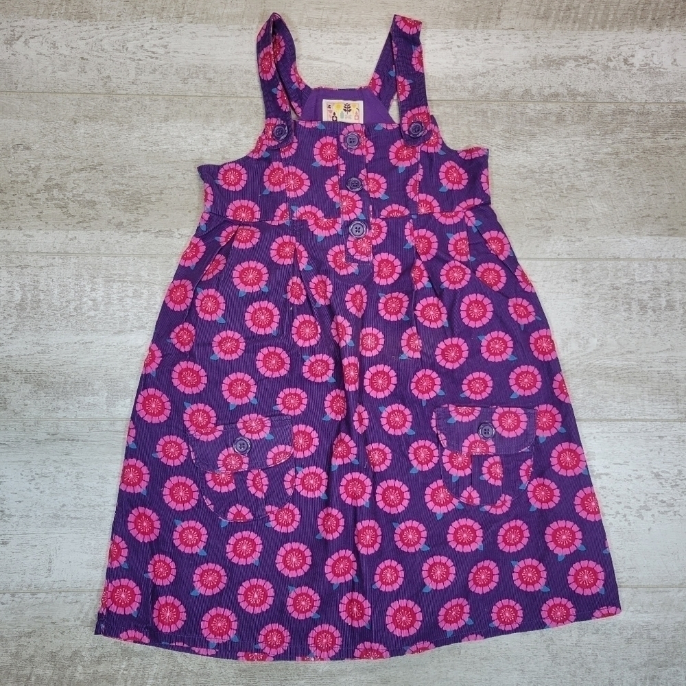 Sweet ivy floral corduroy overall dress